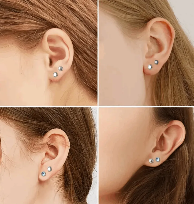 Rainbow Iridescent CZ Flat Back Earrings