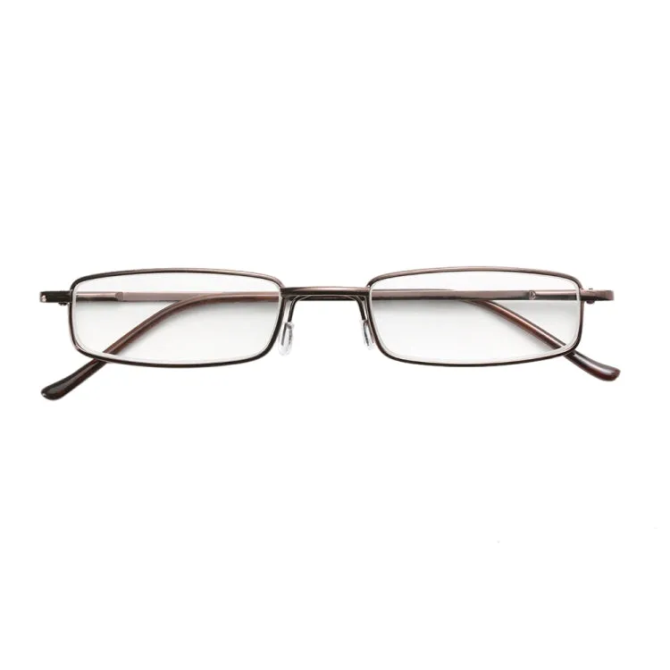 Reading Glasses Metal Spring Foot Portable Presbyopic Glasses with Tube Case  1.00D(Blue)