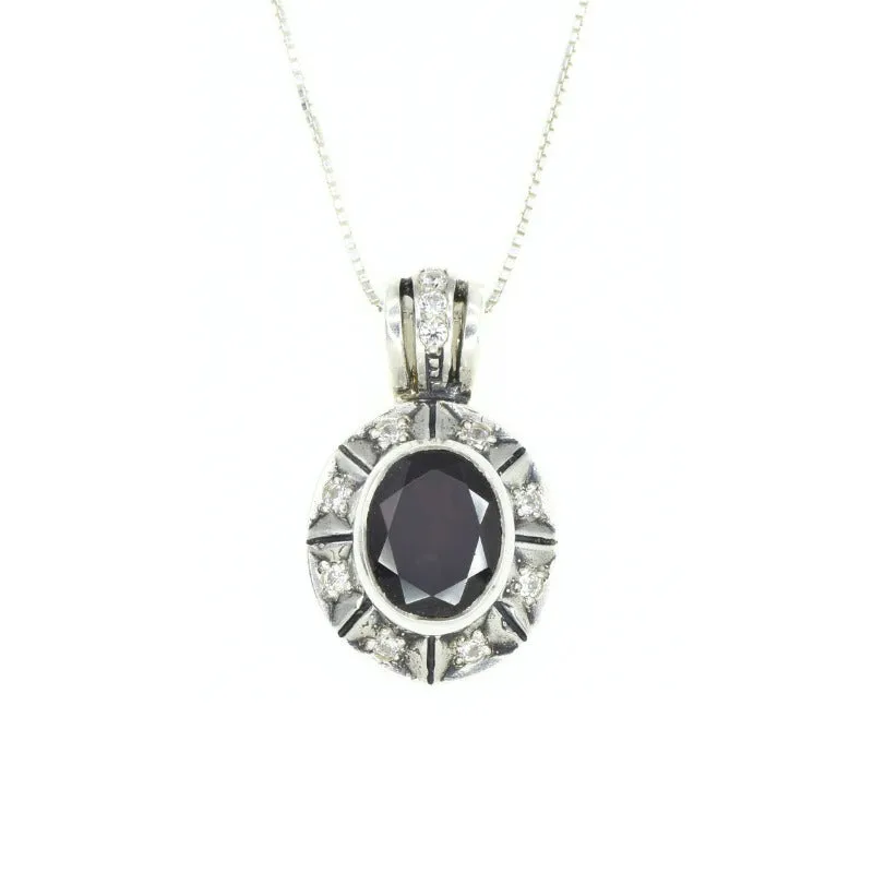 Red Garnet Necklace - Natural Garnet Necklace - Vintage Garnet Pendant