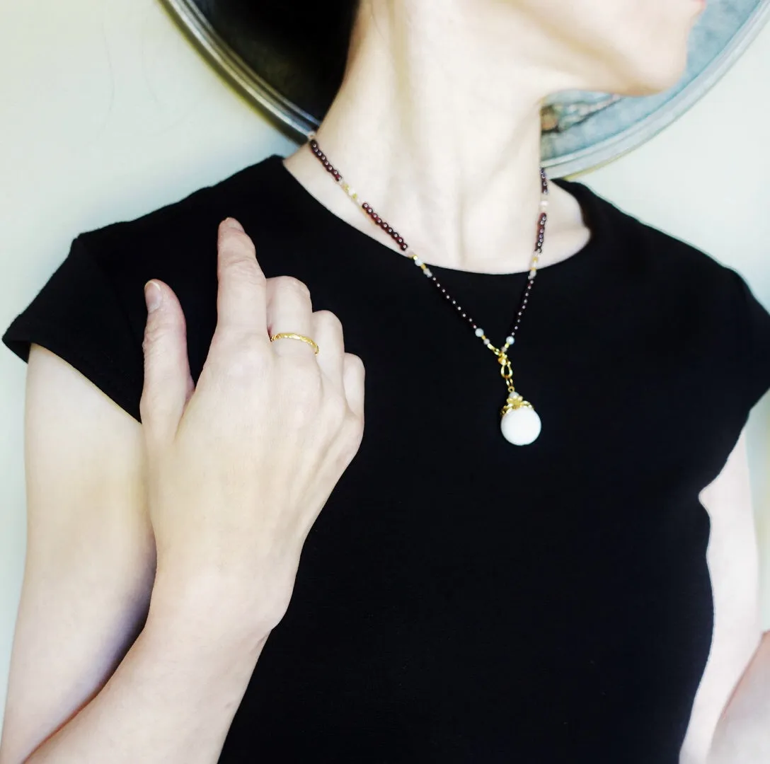 Return to Origin 4mm Garnet Pendant Necklace
