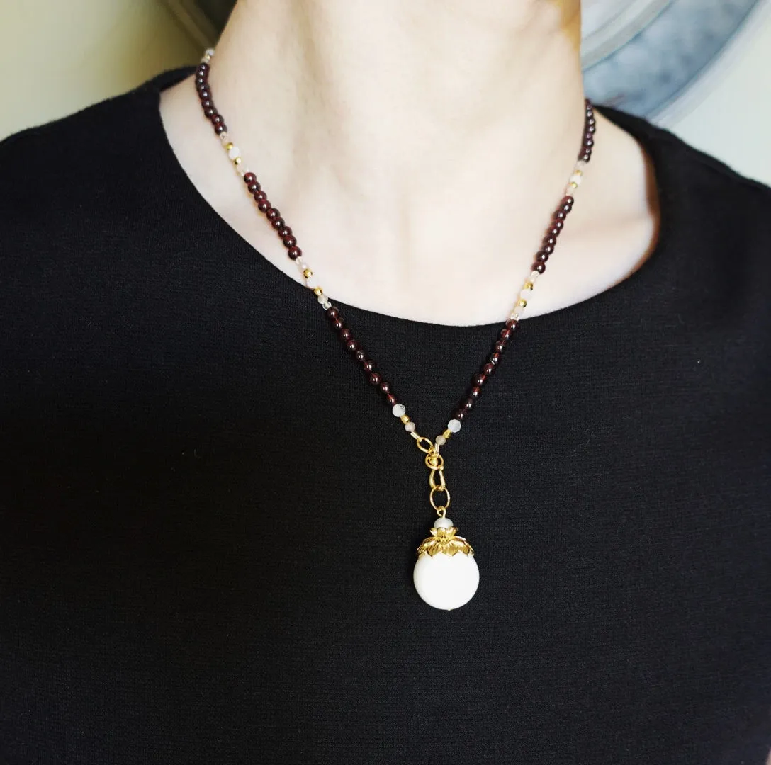Return to Origin 4mm Garnet Pendant Necklace