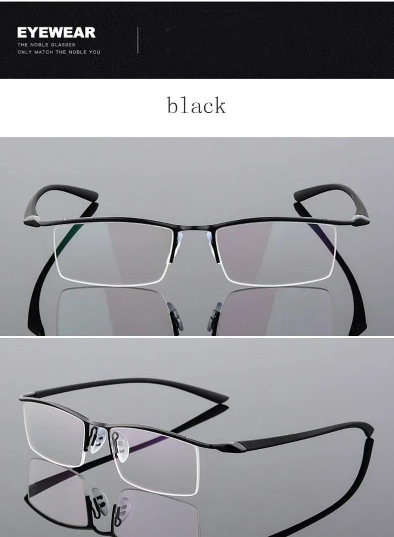 Reven Jate Men's Semi Rim Browline Alloy Eyeglasses P8190