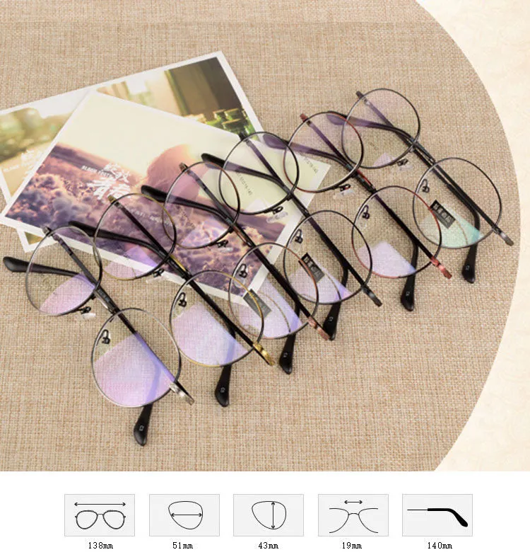 Reven Jate Unisex Full Rim Round Alloy Eyeglasses J801