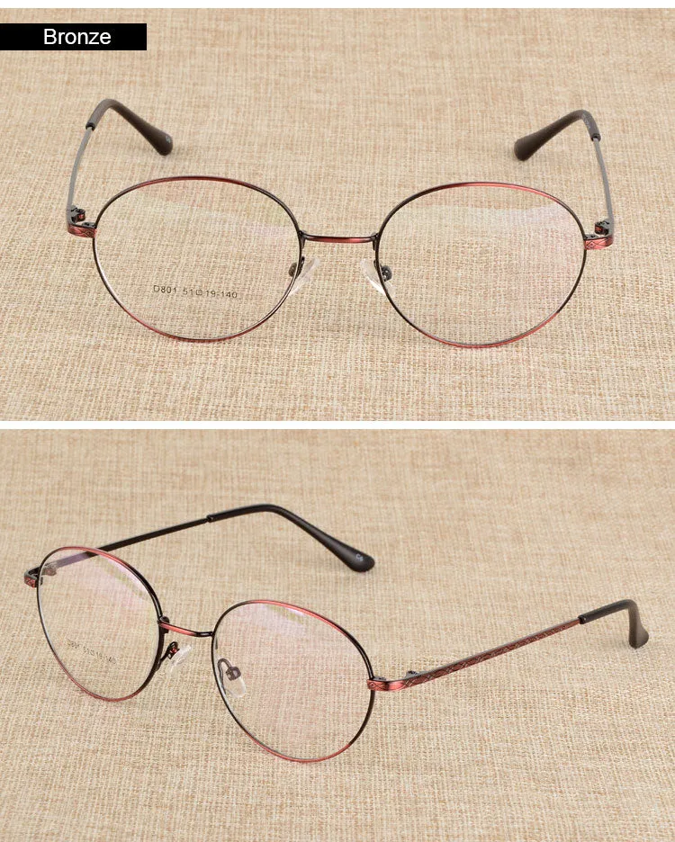 Reven Jate Unisex Full Rim Round Alloy Eyeglasses J801