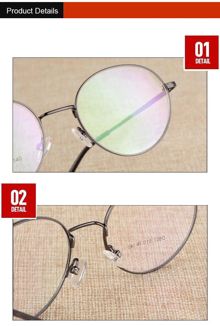 Reven Jate Unisex Full Rim Round Alloy Eyeglasses J801