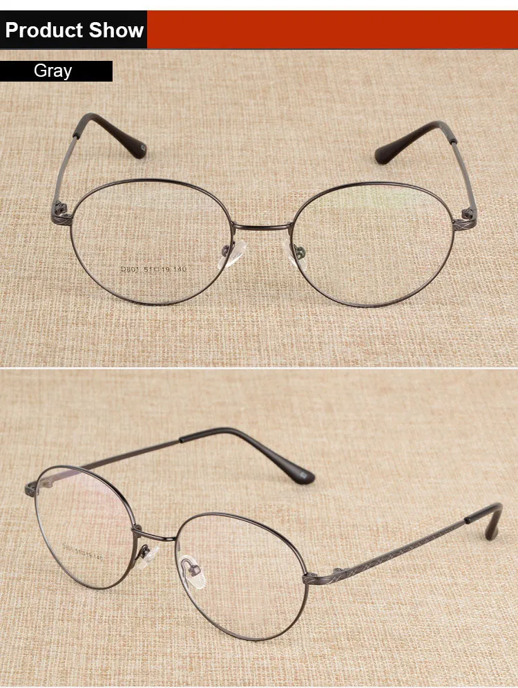Reven Jate Unisex Full Rim Round Alloy Eyeglasses J801
