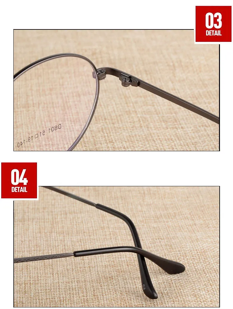 Reven Jate Unisex Full Rim Round Alloy Eyeglasses J801