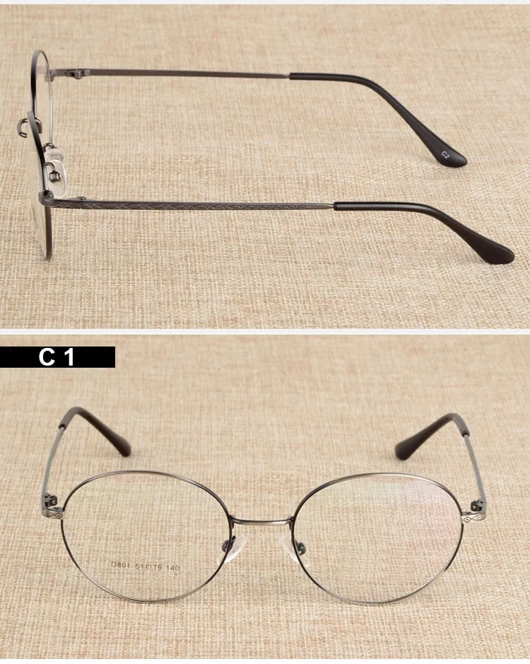 Reven Jate Unisex Full Rim Round Alloy Eyeglasses J801