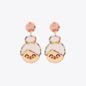 Rhinestone Alloy Mrs. Claus Earrings