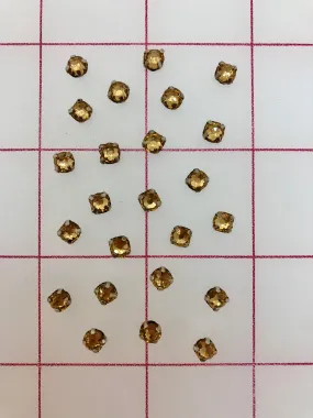 Rhinestones - 20SS Czech Bright-Cut Rose Montees Light Colorado Topaz
