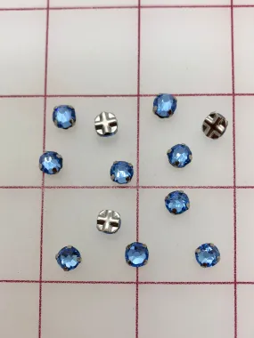 Rhinestones - 30SS Czech Bright-Cut Rose Montees Medium Sapphire 12-Pack