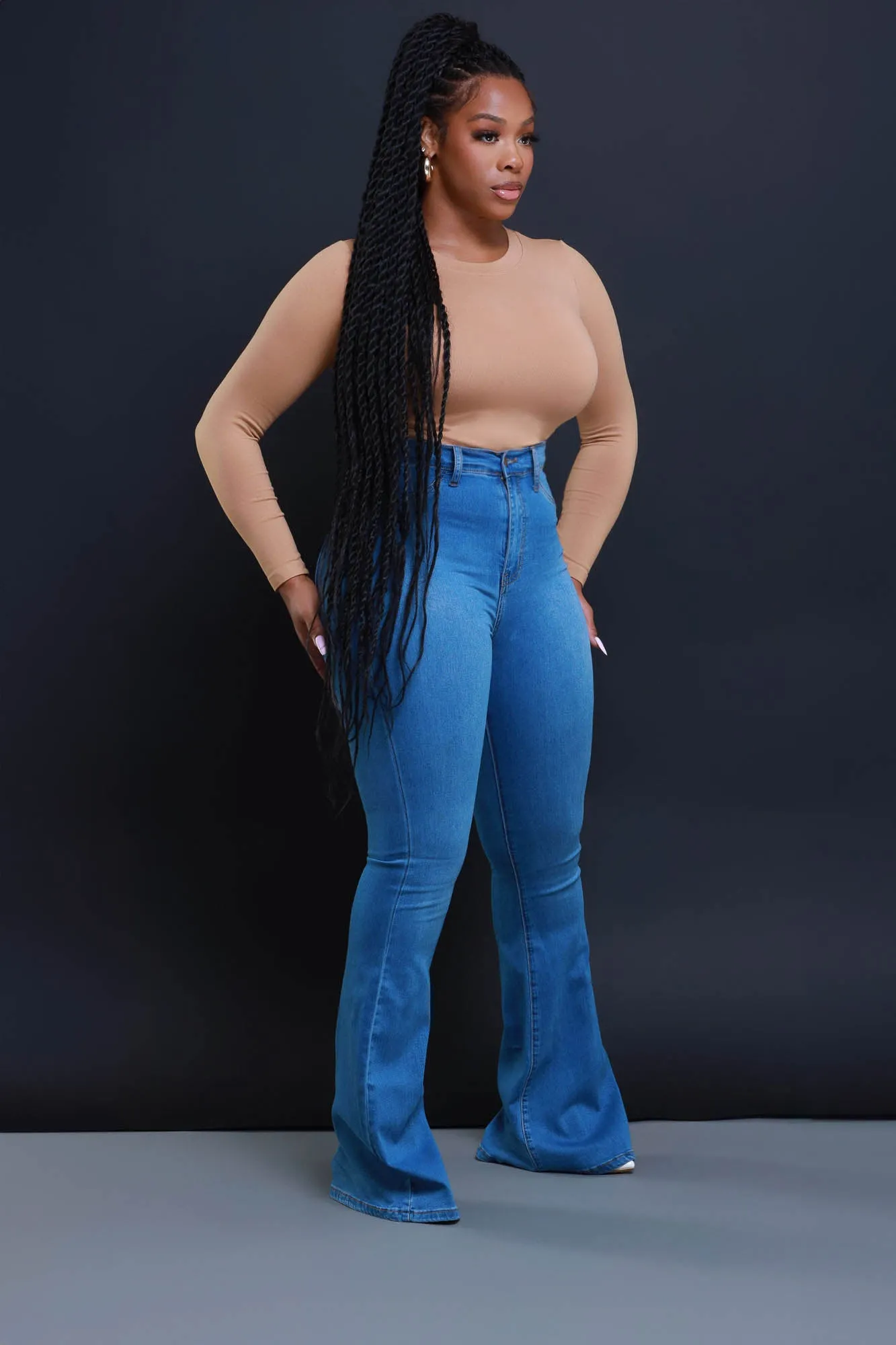 Ring My Bells Bell Bottom Flare Jeans - Light Wash