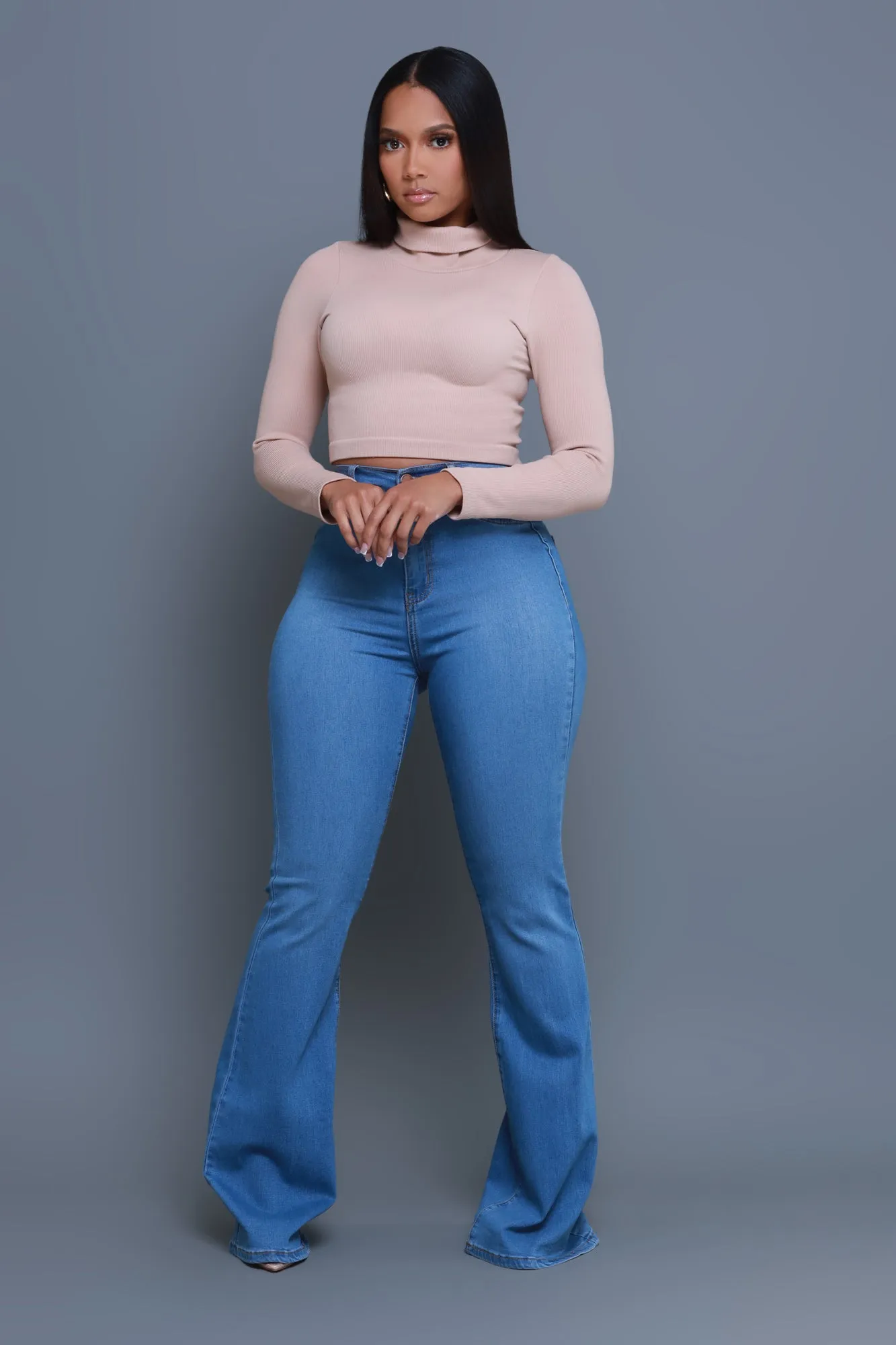 Ring My Bells Bell Bottom Flare Jeans - Light Wash