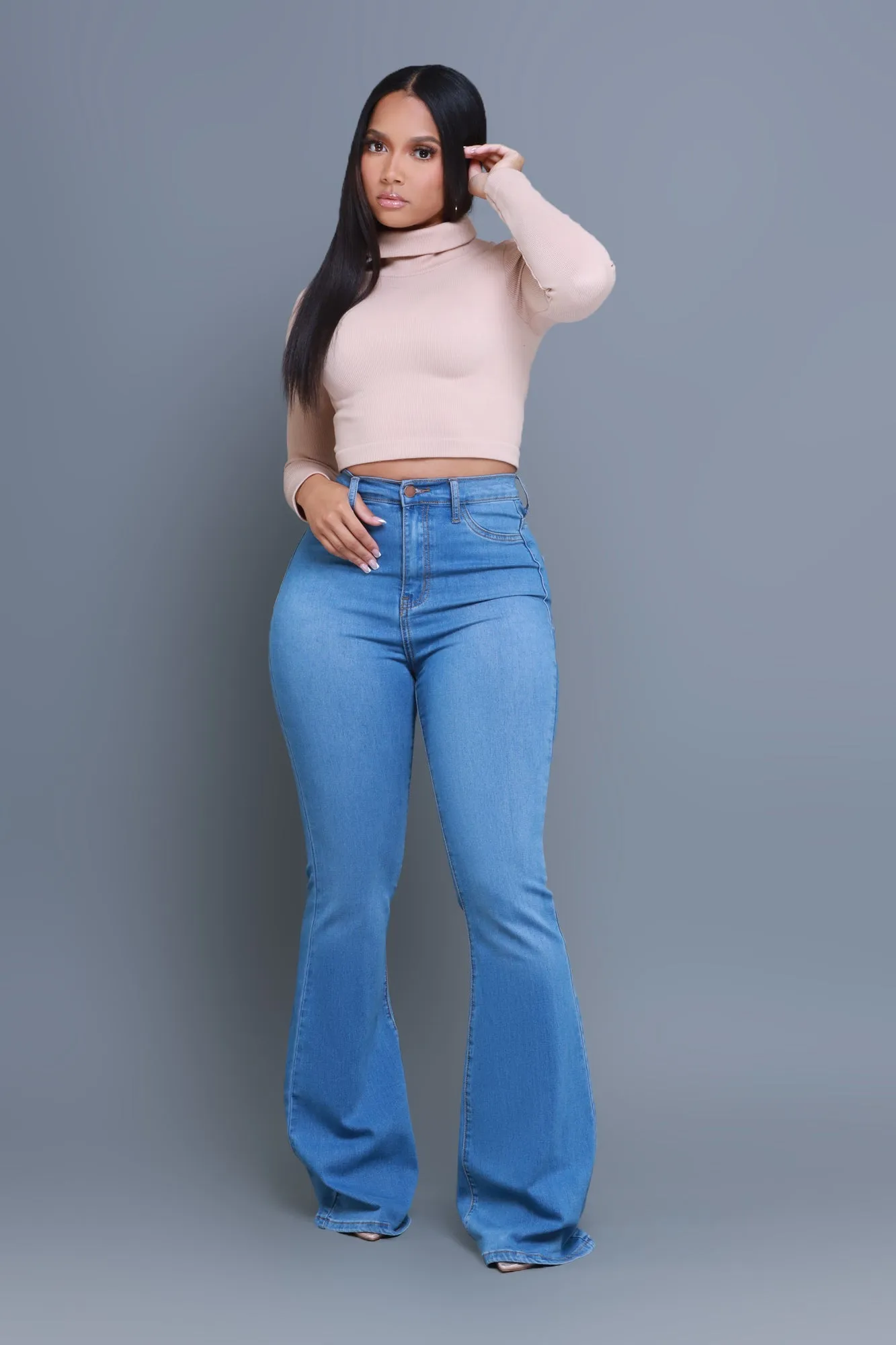 Ring My Bells Bell Bottom Flare Jeans - Light Wash