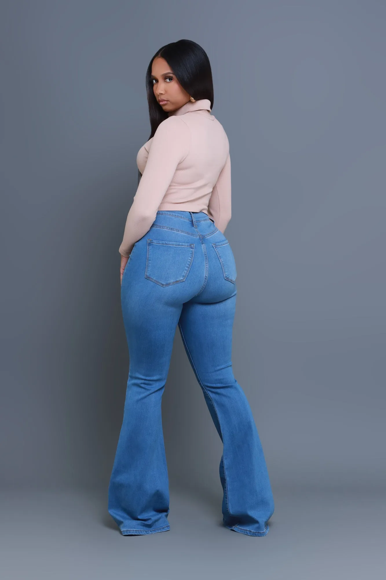 Ring My Bells Bell Bottom Flare Jeans - Light Wash