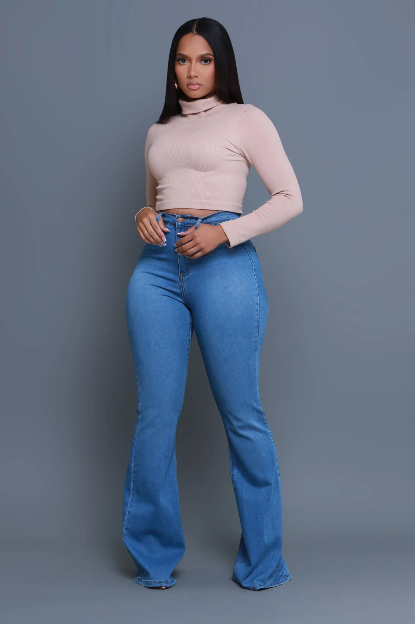 Ring My Bells Bell Bottom Flare Jeans - Light Wash