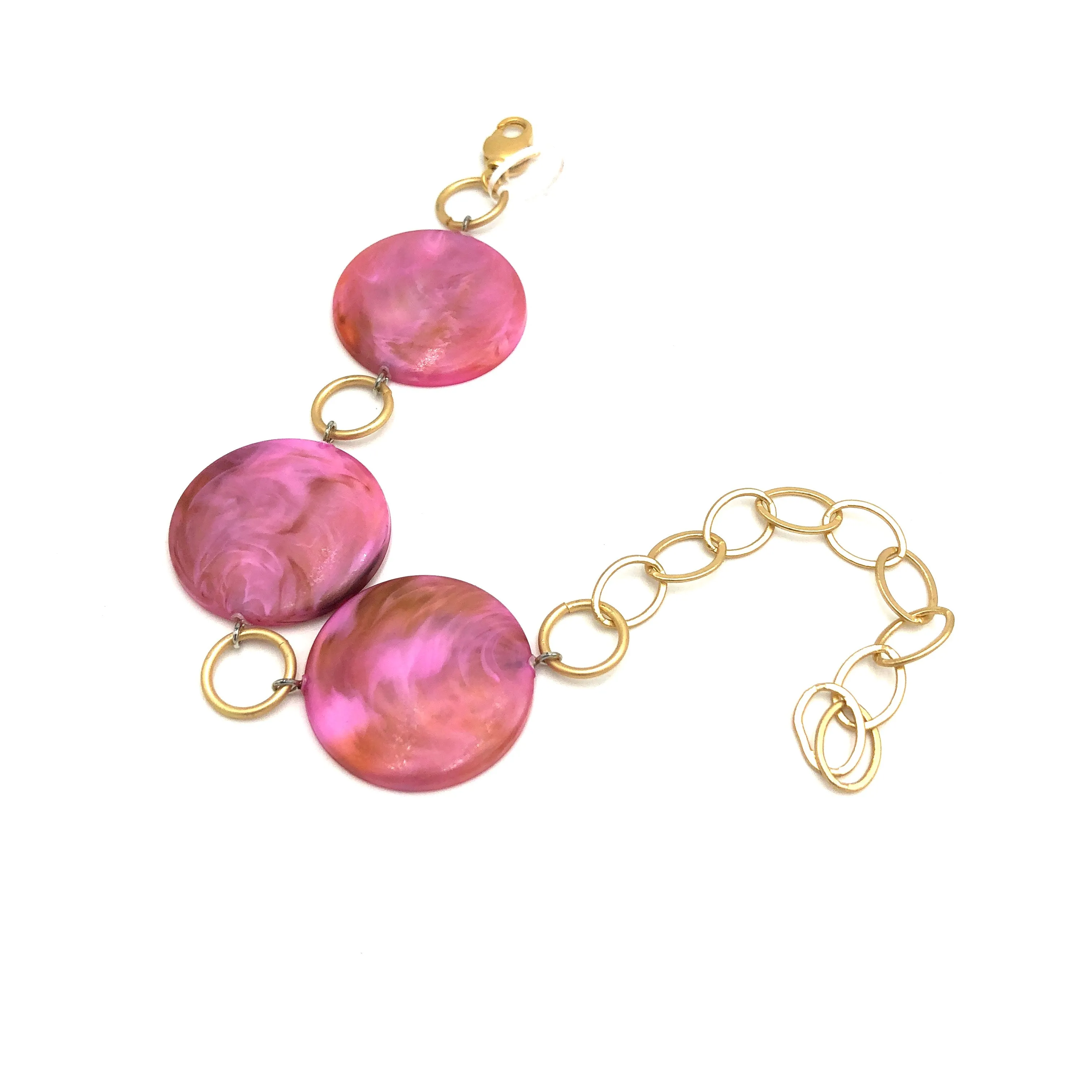 Rose Marbled Stations Bracelet