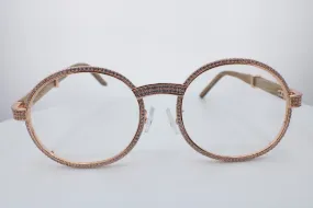 ROUND FRAME DIAMOND GLASSES | Rose Gold