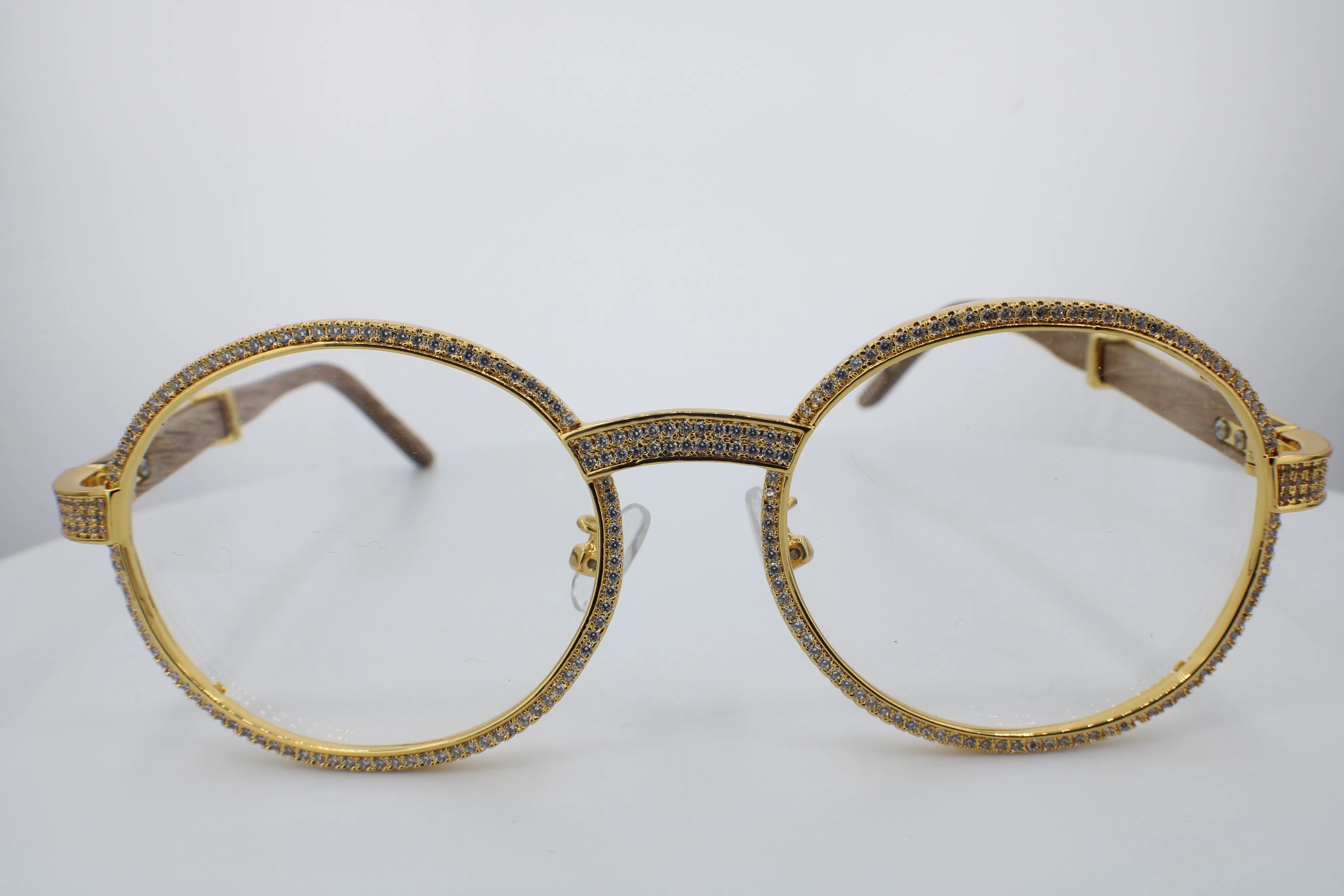 ROUND FRAME DIAMOND GLASSES | Yellow Gold