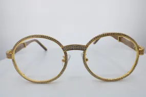 ROUND FRAME DIAMOND GLASSES | Yellow Gold