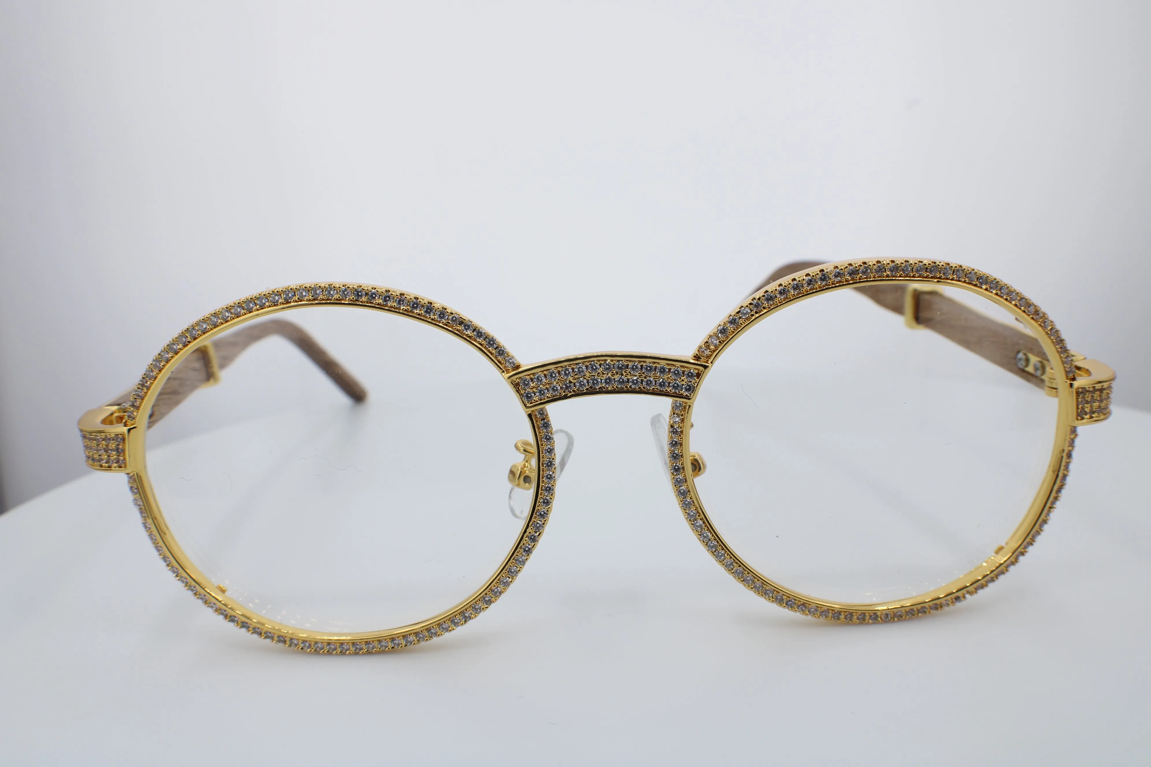 ROUND FRAME DIAMOND GLASSES | Yellow Gold