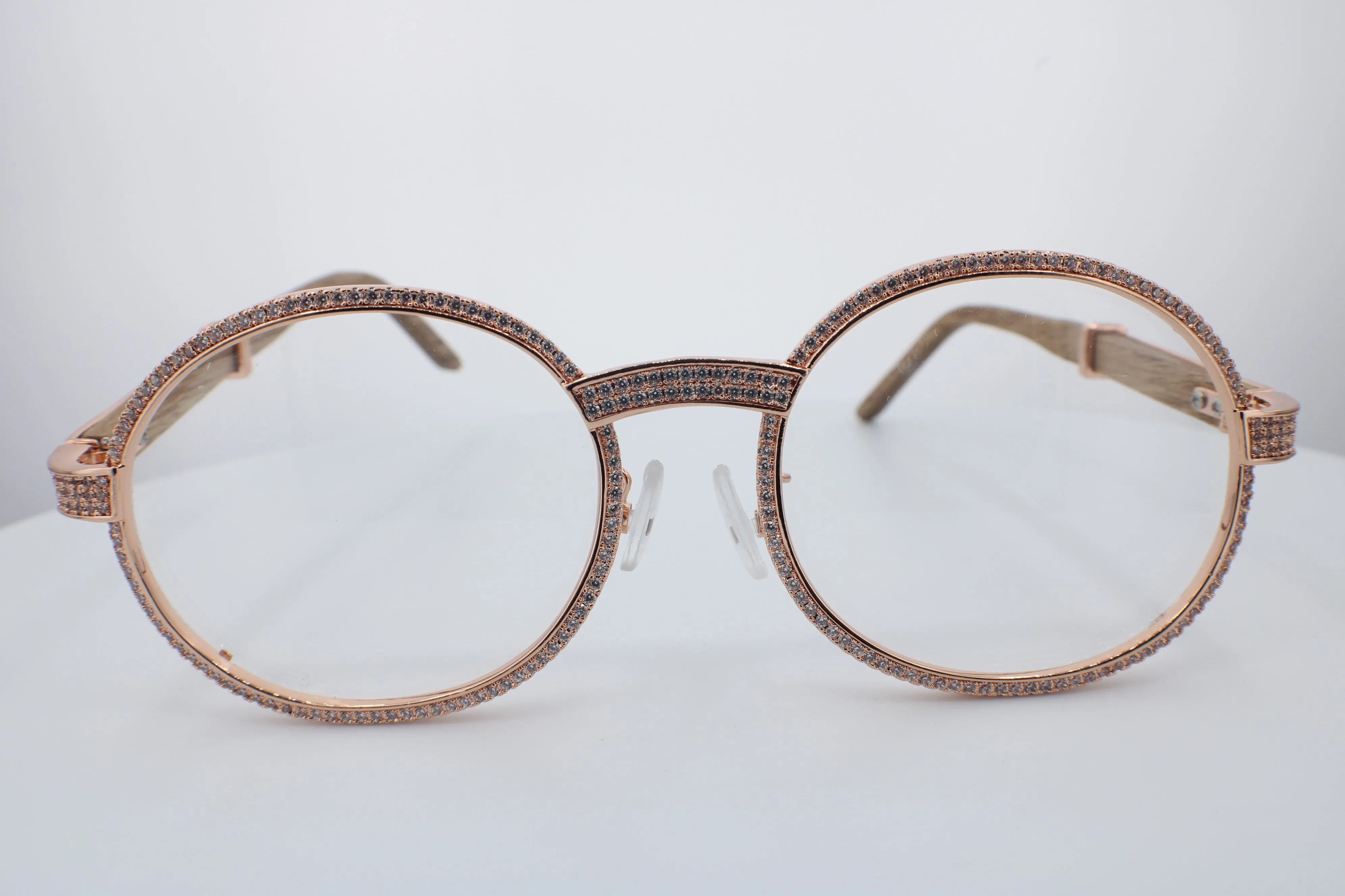 ROUND FRAME DIAMOND GLASSES | Yellow Gold