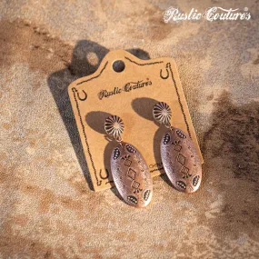 Rustic Couture's Navajo Bronze Oval Shape Dangling Earring