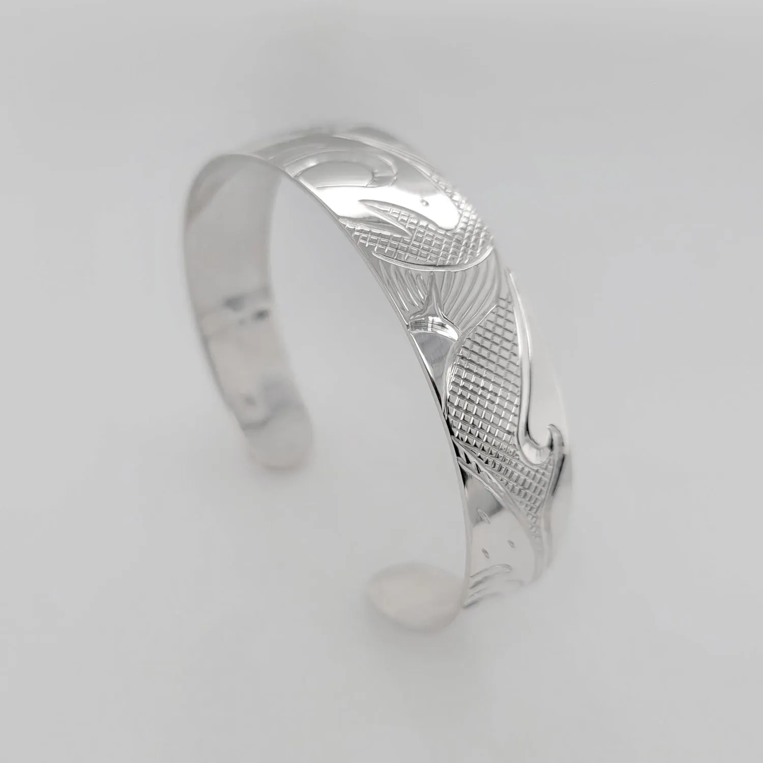 Silver 1/2" Salmon Bracelet