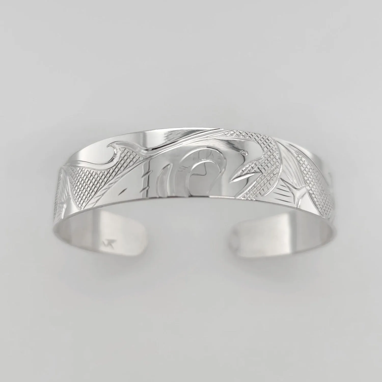 Silver 1/2" Salmon Bracelet