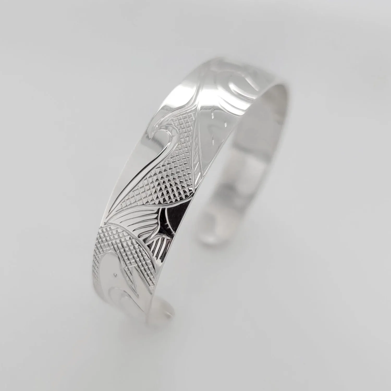 Silver 1/2" Salmon Bracelet