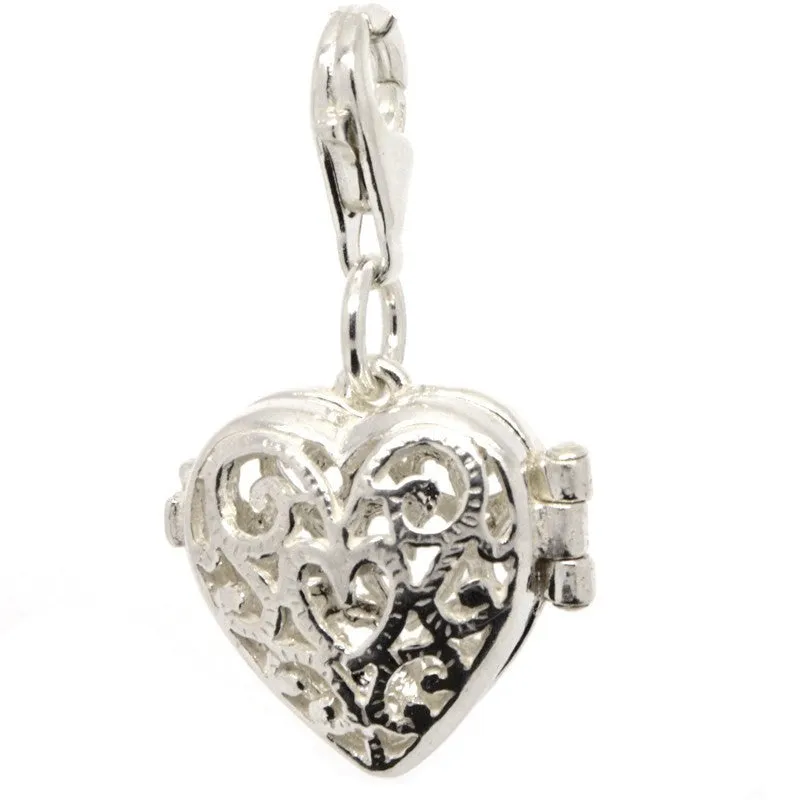 Silver Filigree Heart Charm