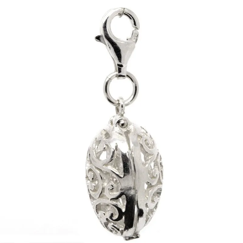 Silver Opening Egg Charm