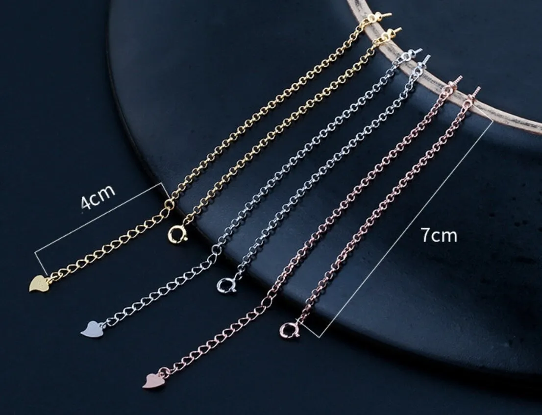 Simple Chain Cup Bangle Mount Bracelet Setting Sterling Silver Rose Gold 925 6-12mm For One Pearl Bead Adjustable DIY Jewelry Wholesale