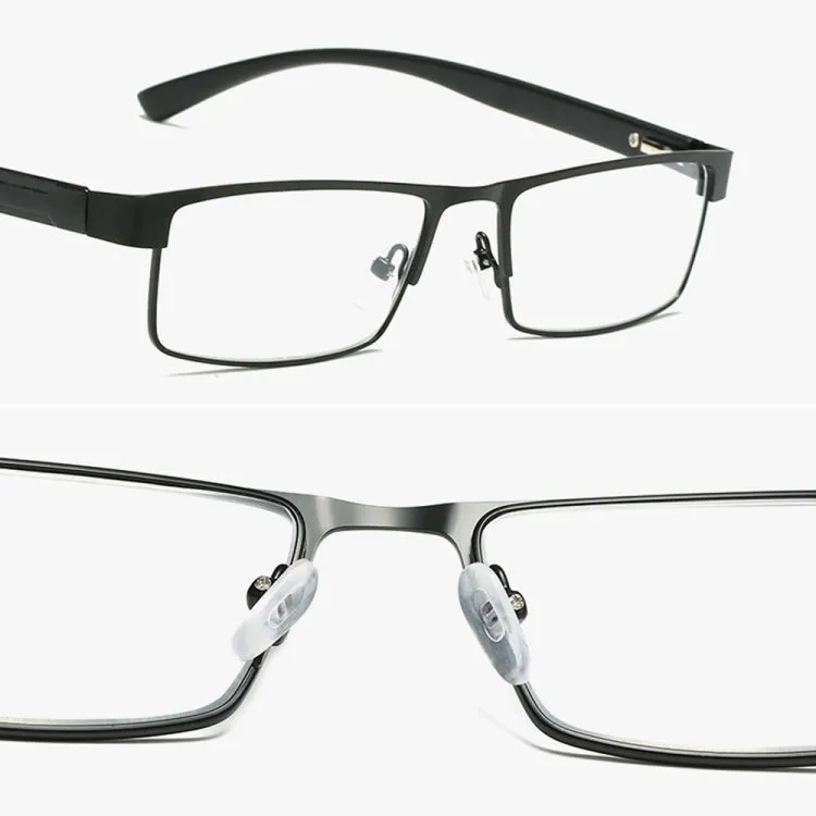 Simple Matel Frame Reading Glasses Hyperopia Eyeglasses  3.50D(Matte Black)