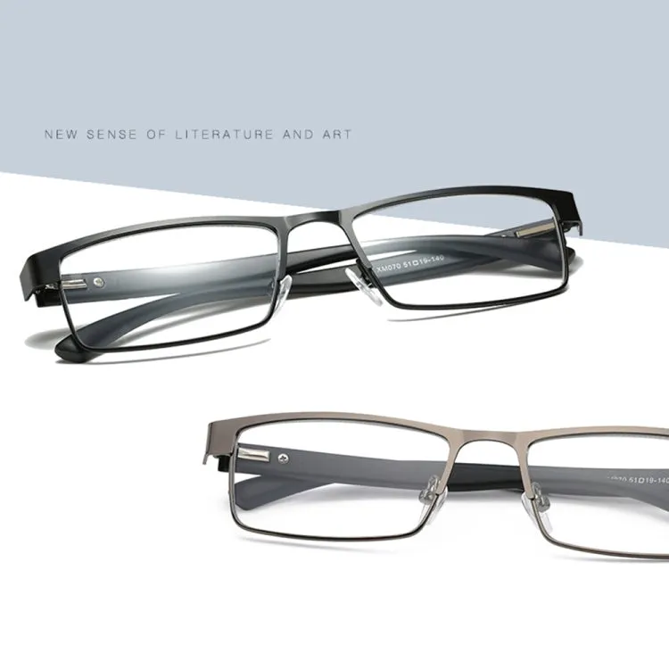 Simple Matel Frame Reading Glasses Hyperopia Eyeglasses  3.50D(Matte Black)