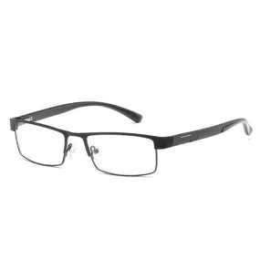 Simple Matel Frame Reading Glasses Hyperopia Eyeglasses  3.50D(Matte Black)