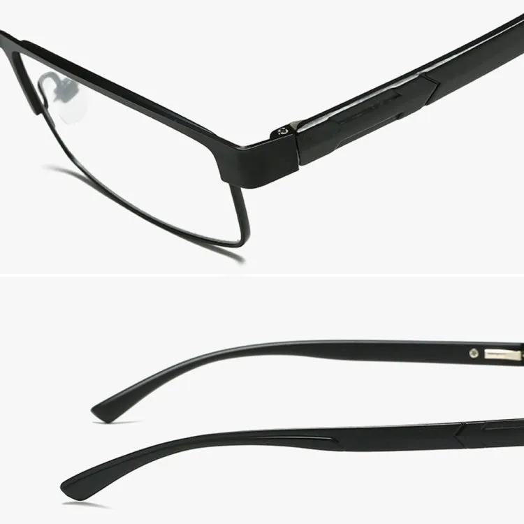 Simple Matel Frame Reading Glasses Hyperopia Eyeglasses  3.50D(Matte Black)
