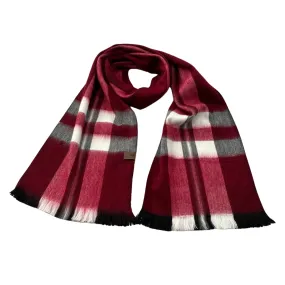 Soft Cozy Rich Red Plaid Alpaca Scarf