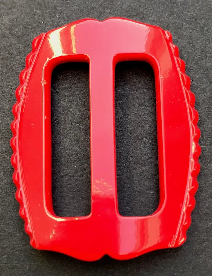 Soft Red 4.5cm Casein Vintage 1940s  Buckle