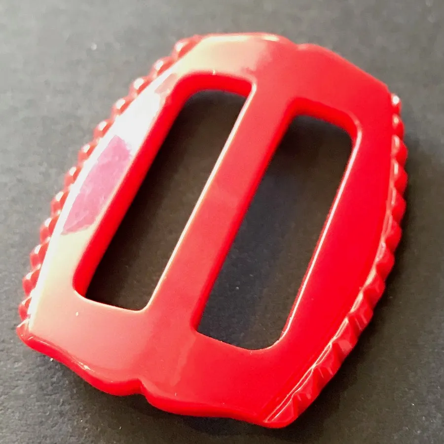 Soft Red 4.5cm Casein Vintage 1940s  Buckle