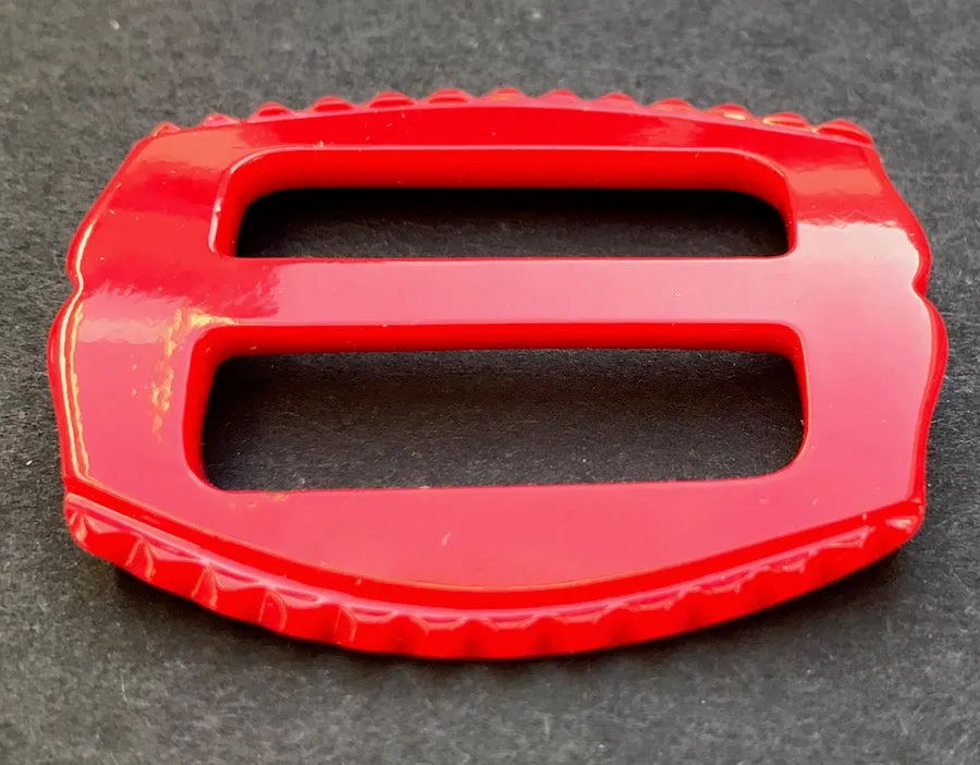 Soft Red 4.5cm Casein Vintage 1940s  Buckle