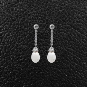 South Sea Pearl & Diamond Drop Earrings