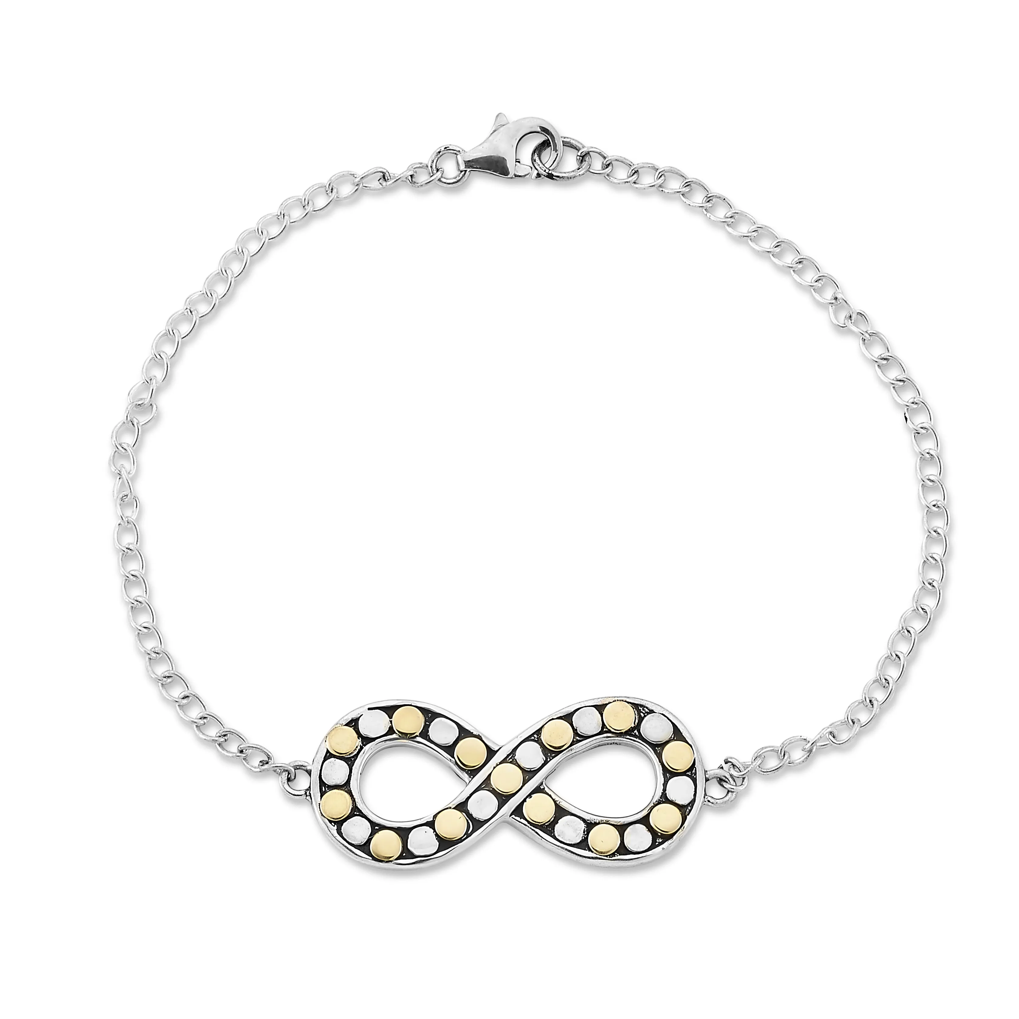 Sterling Silver & 18KY Beaded Infinity "Tak" Bracelet