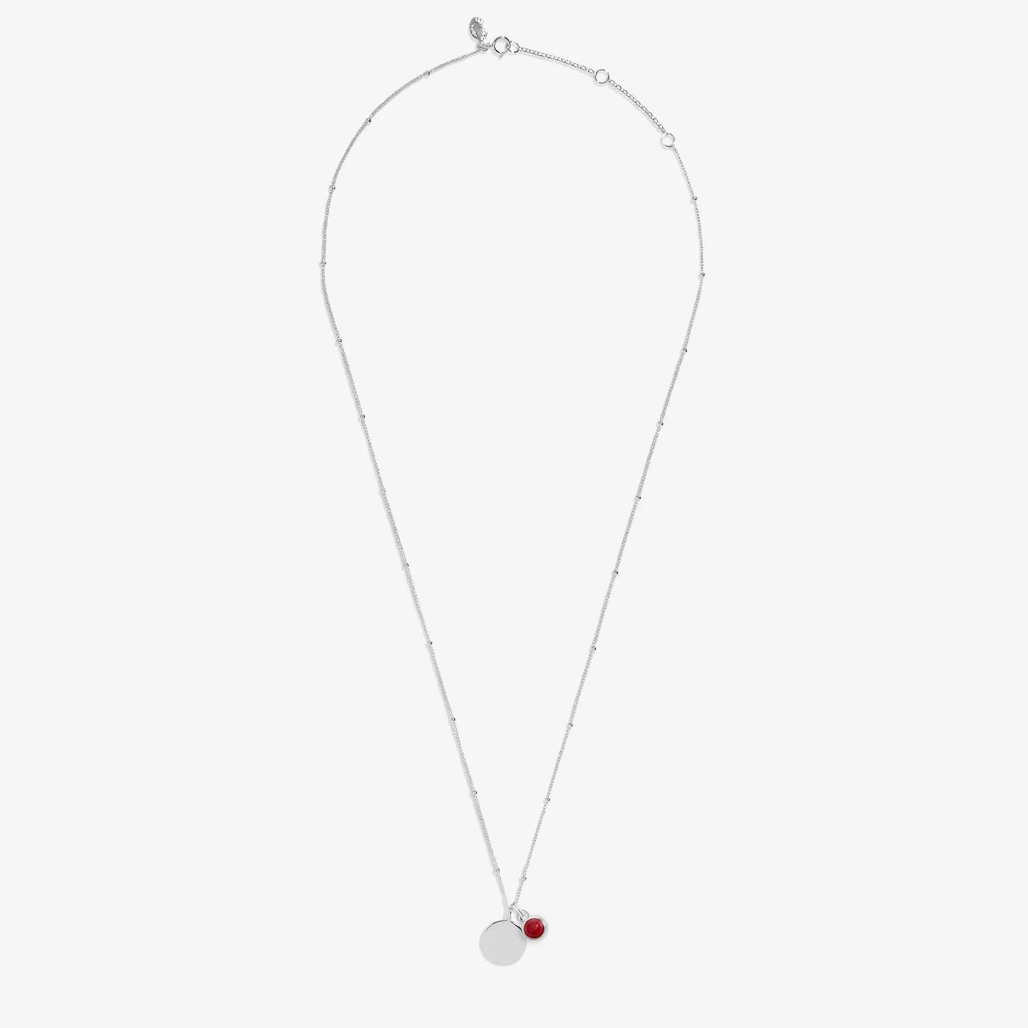 Sterling Silver Birthstone A Little January Necklace JJS0070