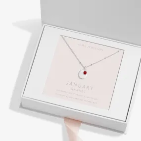 Sterling Silver Birthstone A Little January Necklace JJS0070