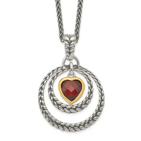Sterling Silver Gold-plated Garnet Necklace