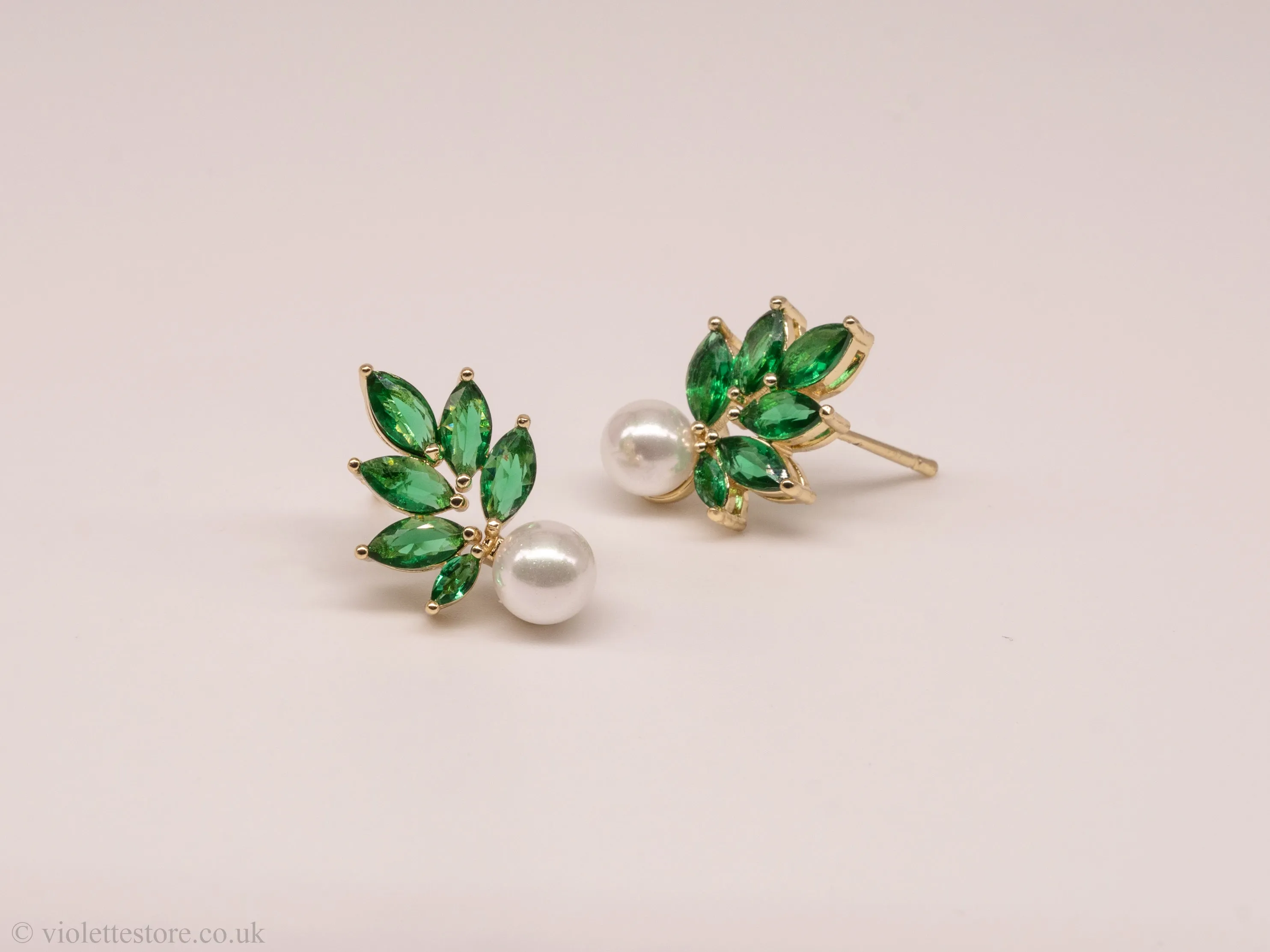Stud Earrings Green