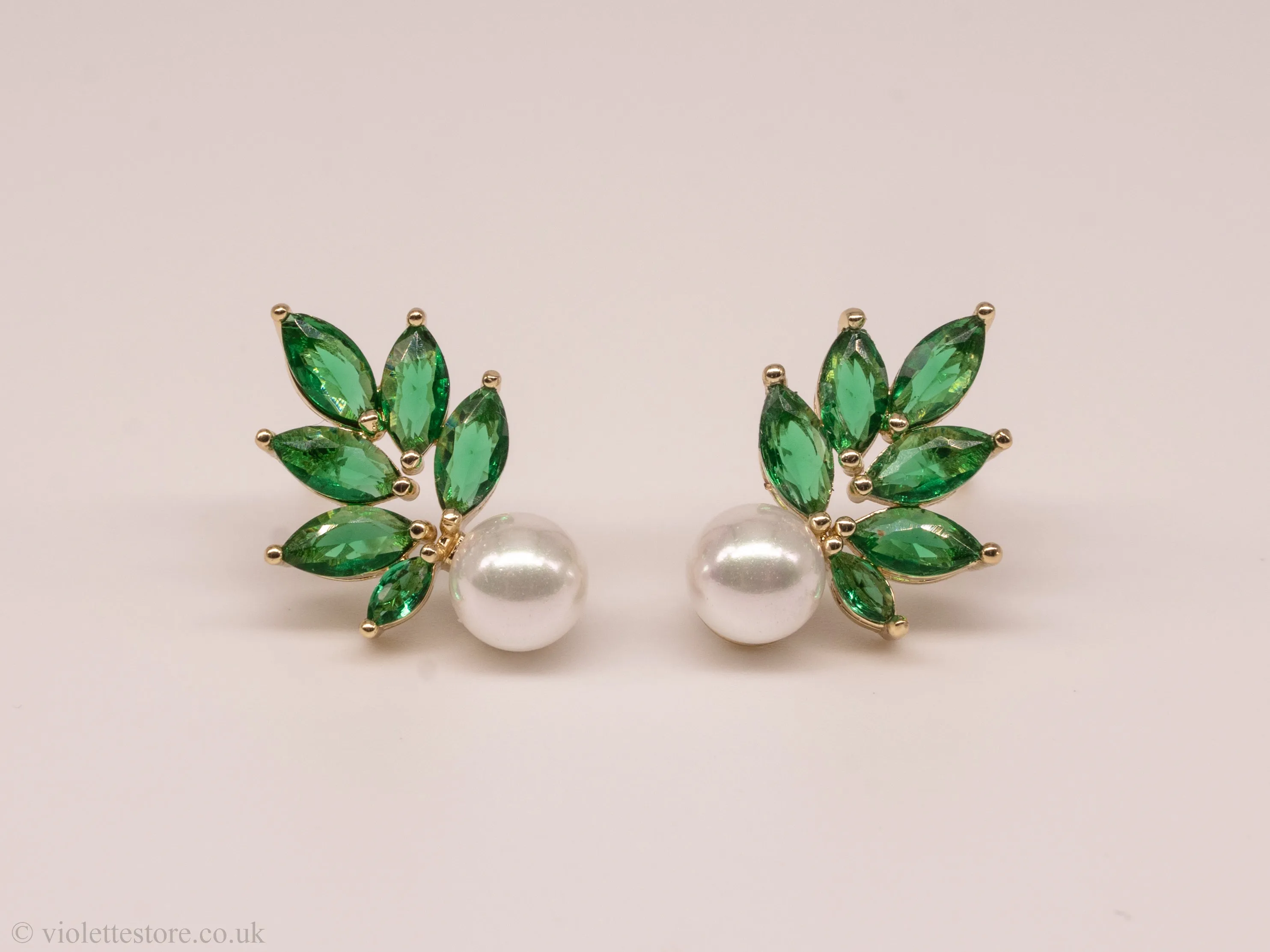 Stud Earrings Green