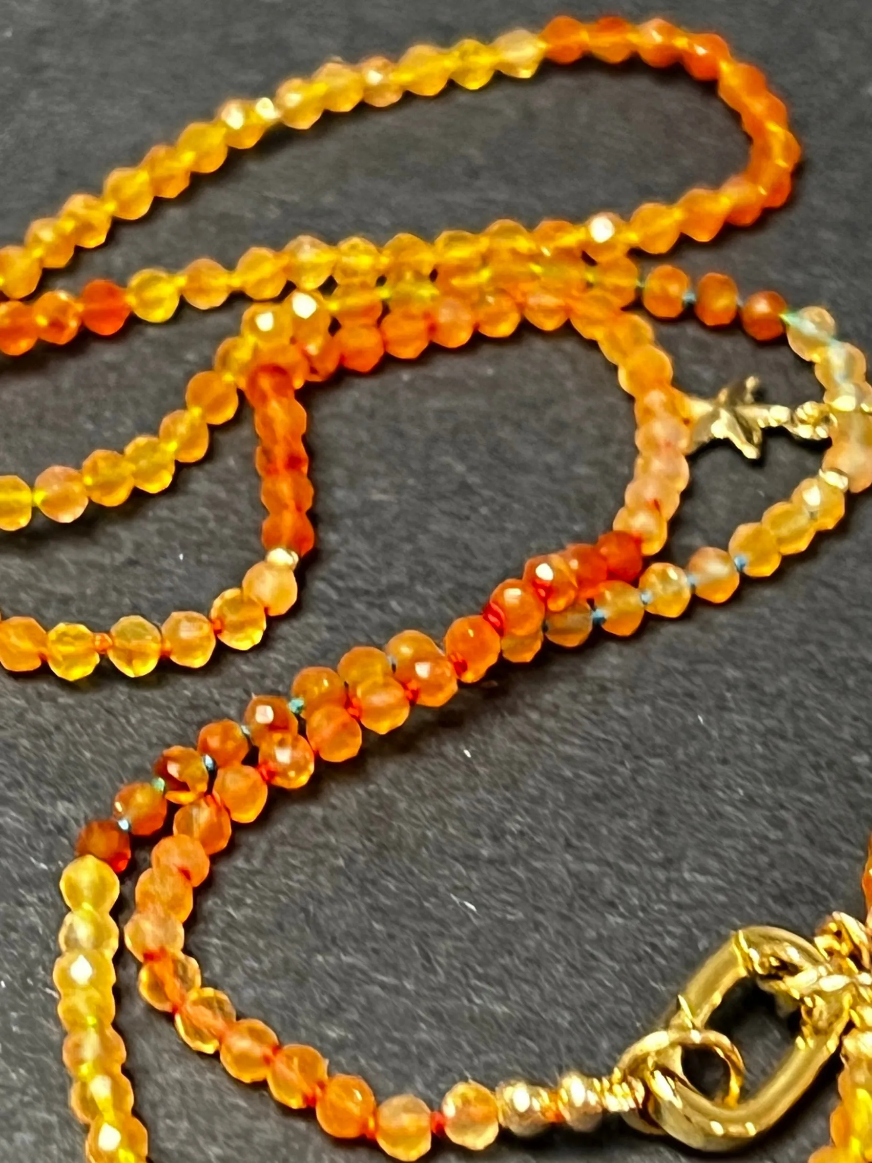 Sunset Layering Necklace or Wrap Bracelet and Aura Quartz Pendant