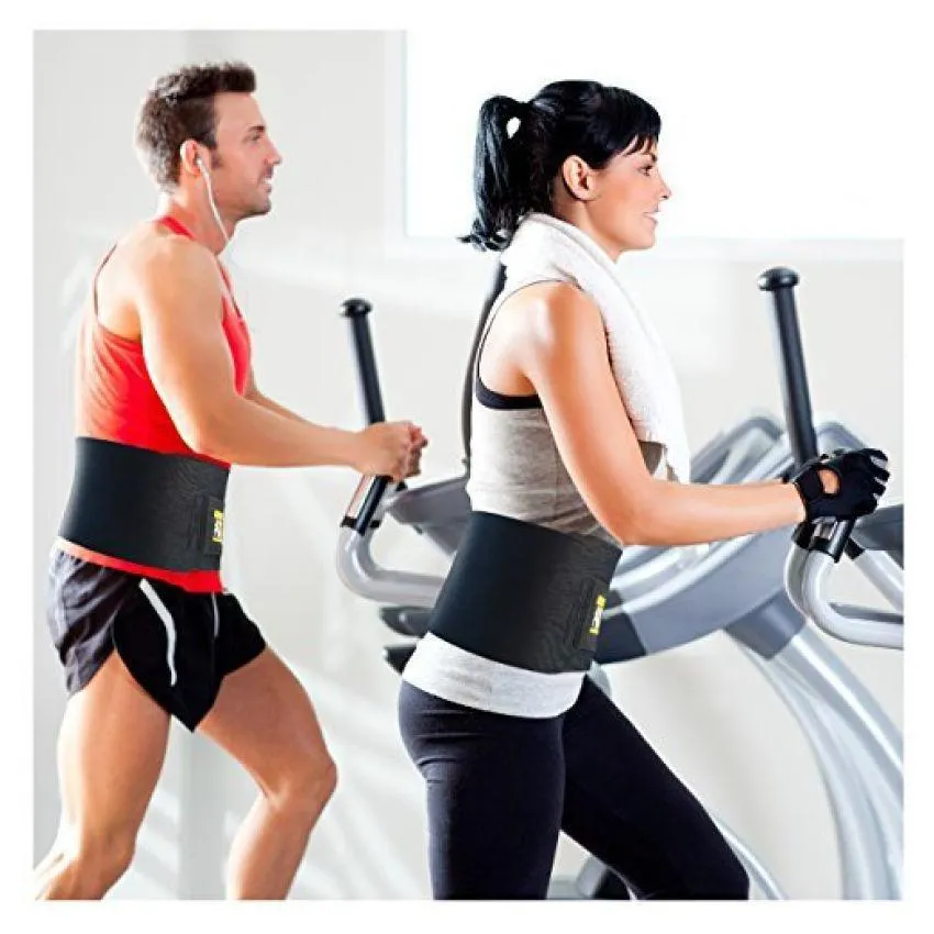 Sweat Belt Waist Trimmer Sweating Belt Helps in Slimming (Black) Free Size, Pack of 2